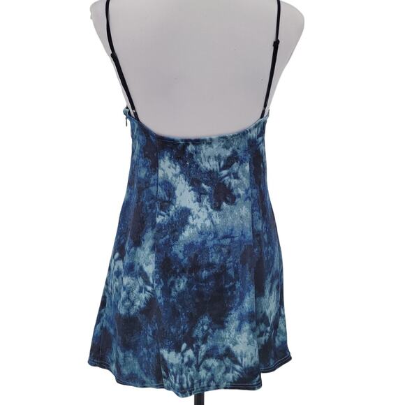 Urban Outfitters Y2K Dawn Tie-Dye Velvet Mini Slip Dress Babydoll 90s Size M‎ - Picture 2 of 10